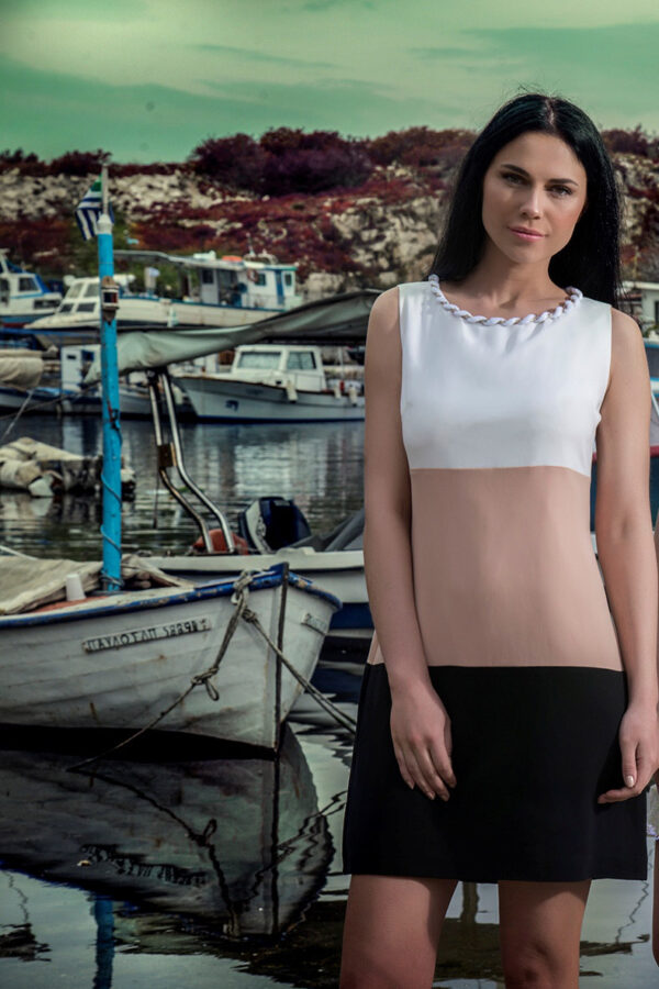 Φόρεμα κρέπ multicolour