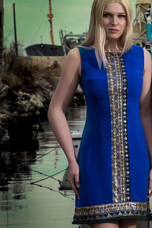 Φόρεμα κρέπ multicolour